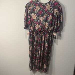 AND Elegant Floral Midi Dress with Rich Hues